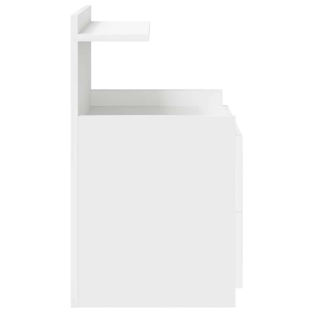 Comodino con 2 Cassetti Bianco 40x36,5x62 cm