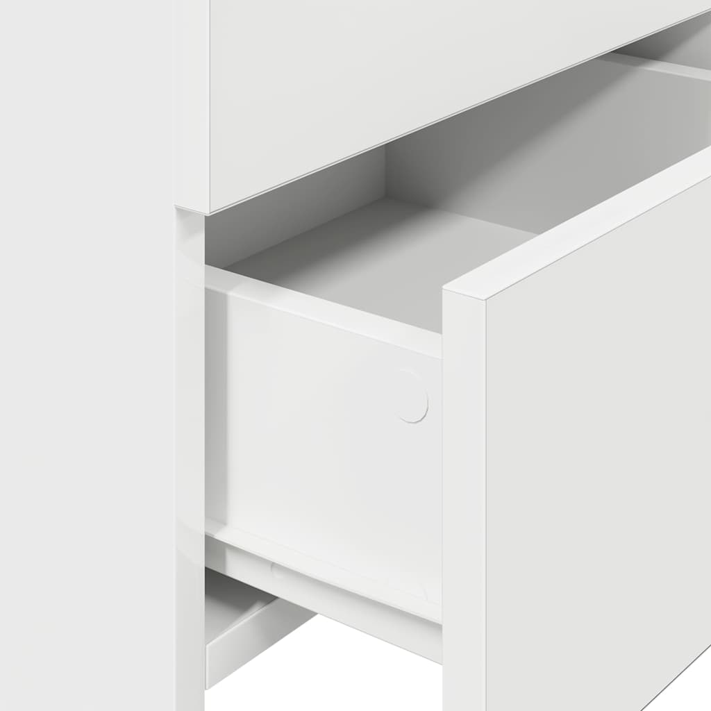 Comodino con 2 Cassetti Bianco 40x36,5x62 cm