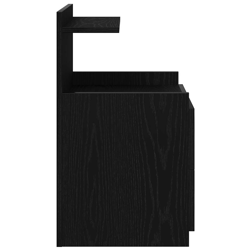 Comodino con 2 cassetti Nero 40x36,5x62 cm