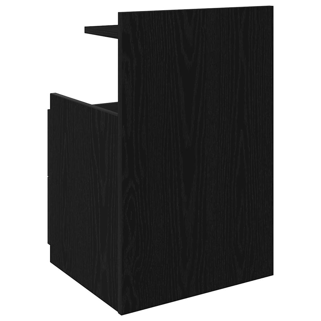 Comodino con 2 cassetti Nero 40x36,5x62 cm