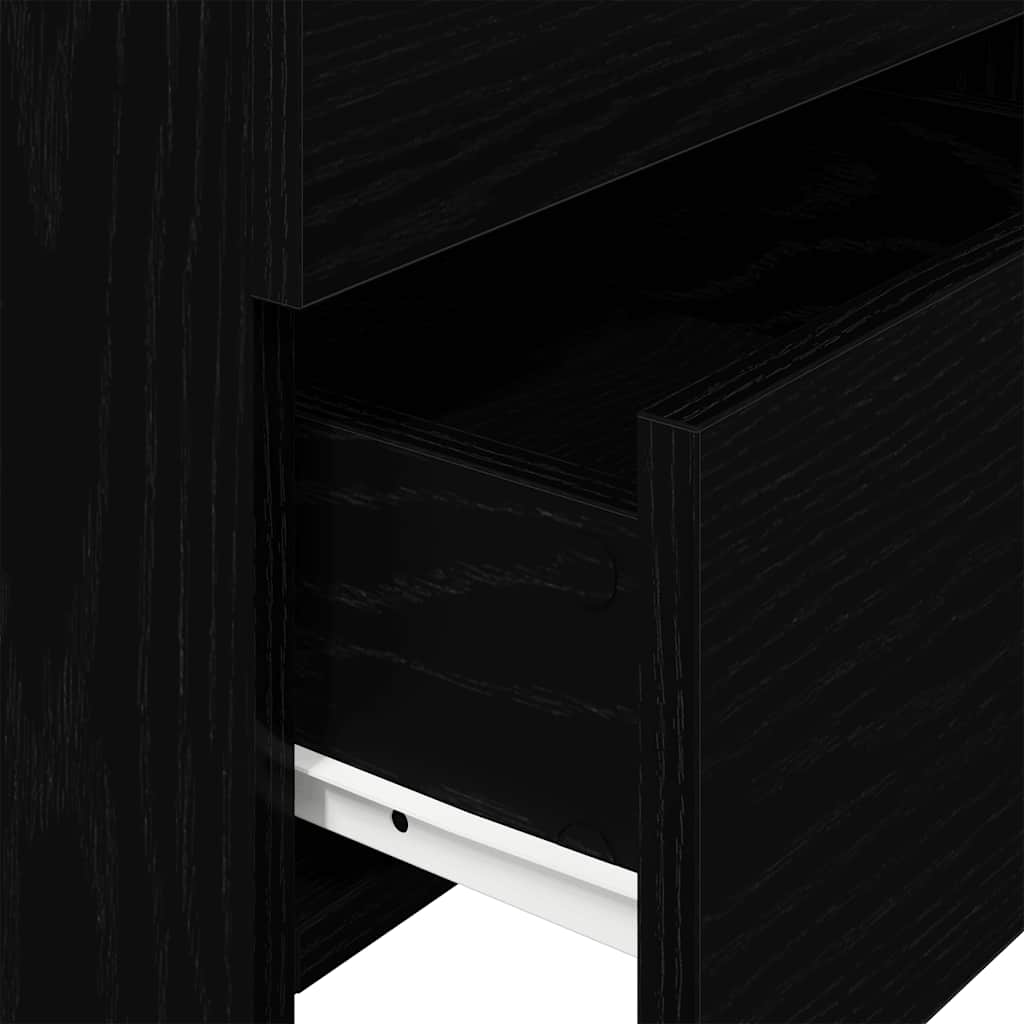 Comodino con 2 cassetti Nero 40x36,5x62 cm