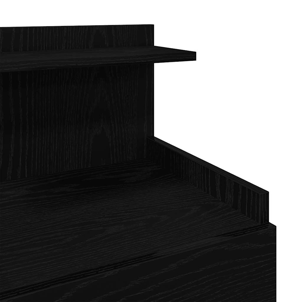 Comodino con 2 cassetti Nero 40x36,5x62 cm
