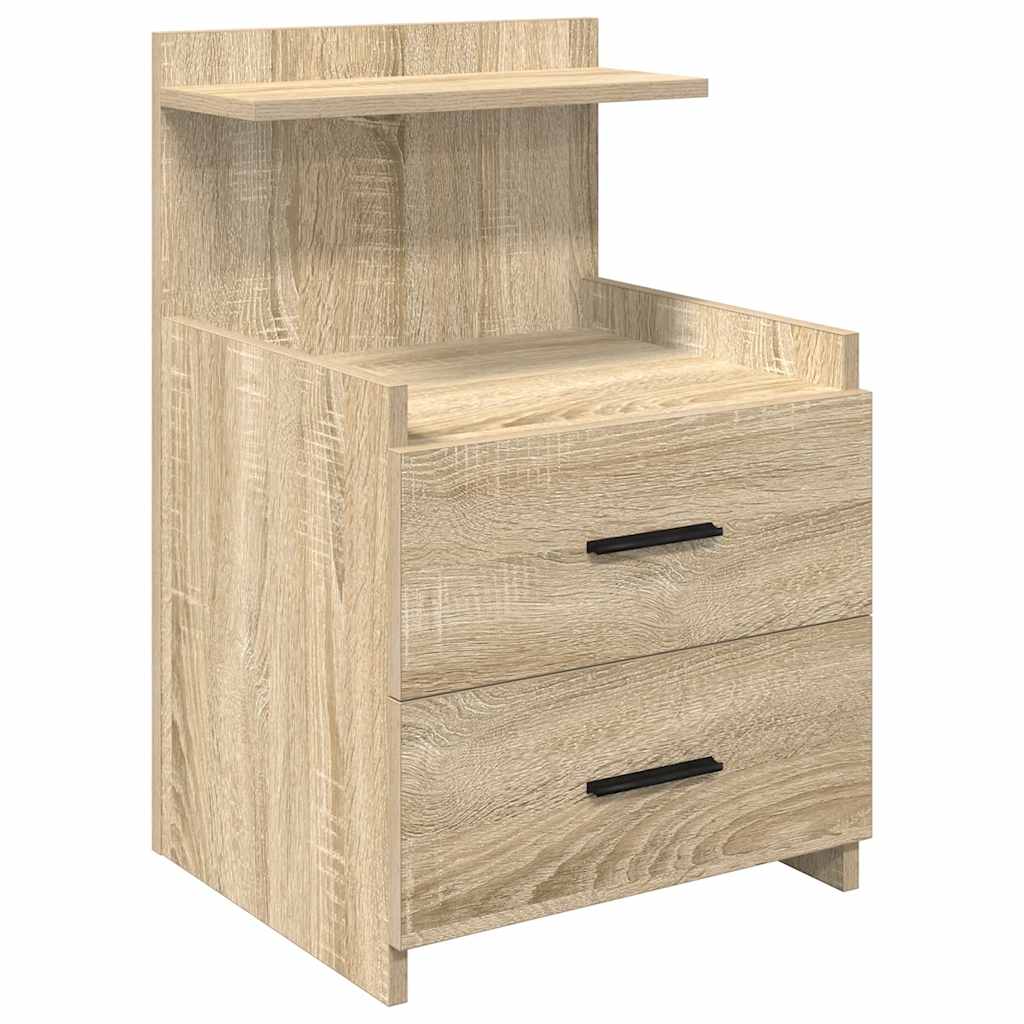 Comodini 2 pz con 2 cassetti Rovere Sonoma 40x36,5x62 cm