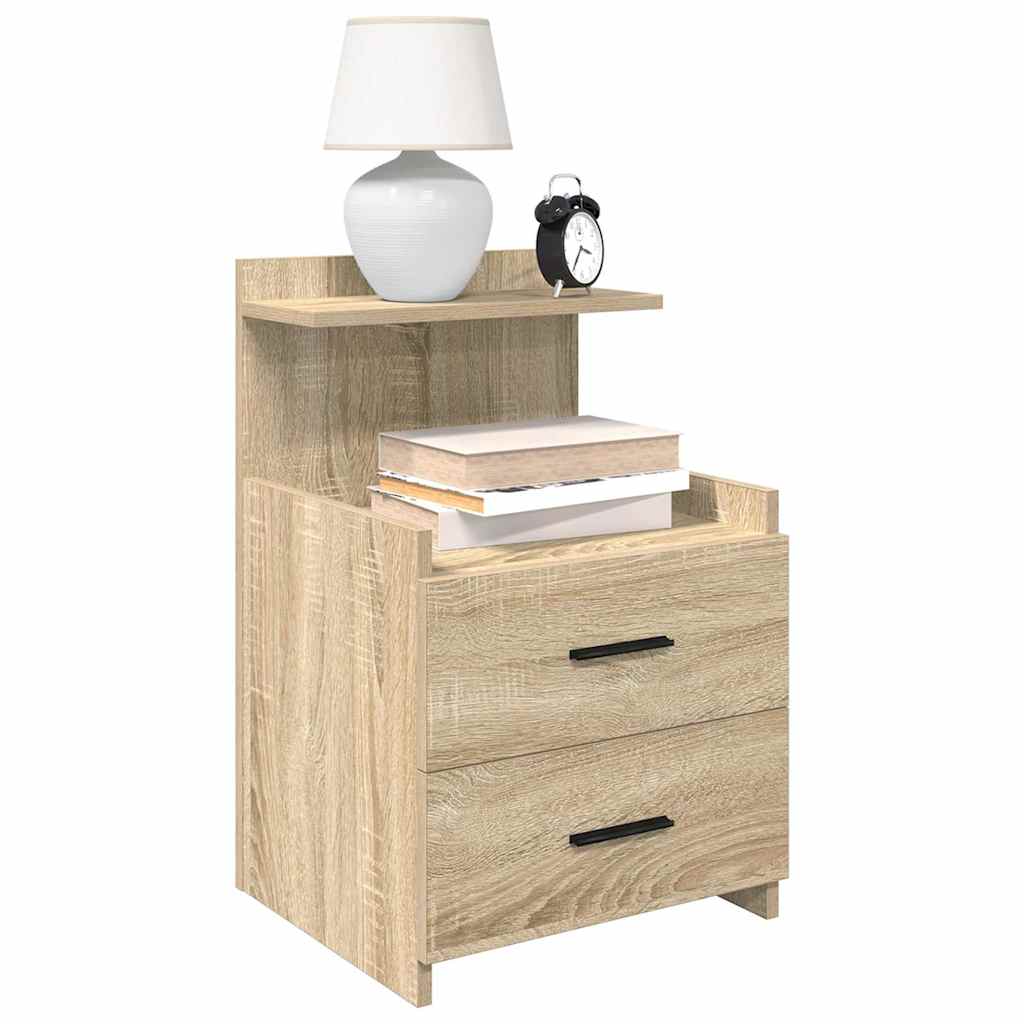 Comodini 2 pz con 2 cassetti Rovere Sonoma 40x36,5x62 cm