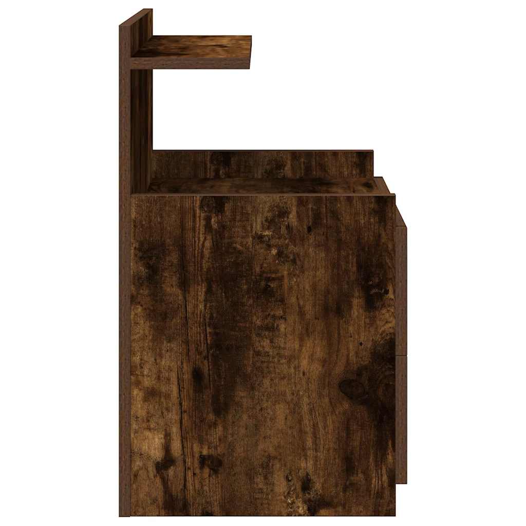 Comodino con 2 cassetti Rovere Affumicato 40x36,5x62 cm