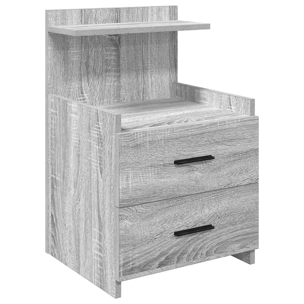 Comodino con 2 cassetti Grigio Sonoma 40x36,5x62 cm