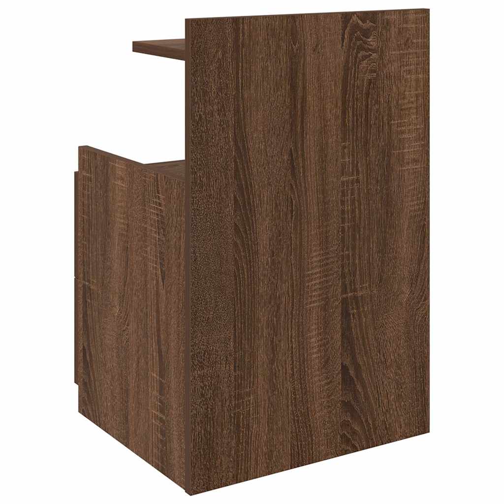 Comodini 2 pz con 2 cassetti in rovere marrone 40x36,5x62 cm