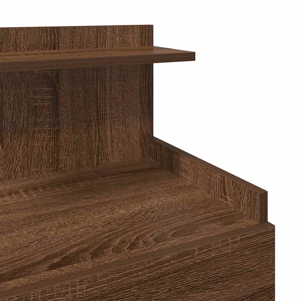Comodini 2 pz con 2 cassetti in rovere marrone 40x36,5x62 cm