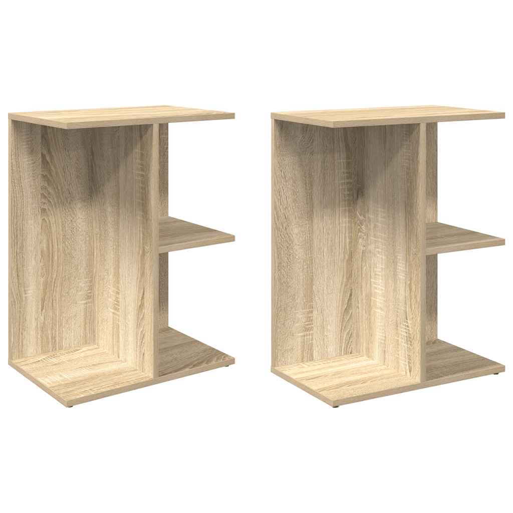 Comodini 2 pz Rovere Sonoma 46,5x29x61 cm in Legno Multistrato