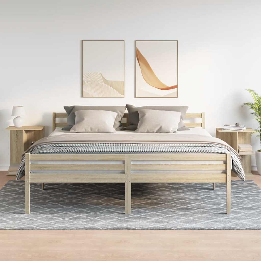 Comodini 2 pz Rovere Sonoma 46,5x29x61 cm in Legno Multistrato
