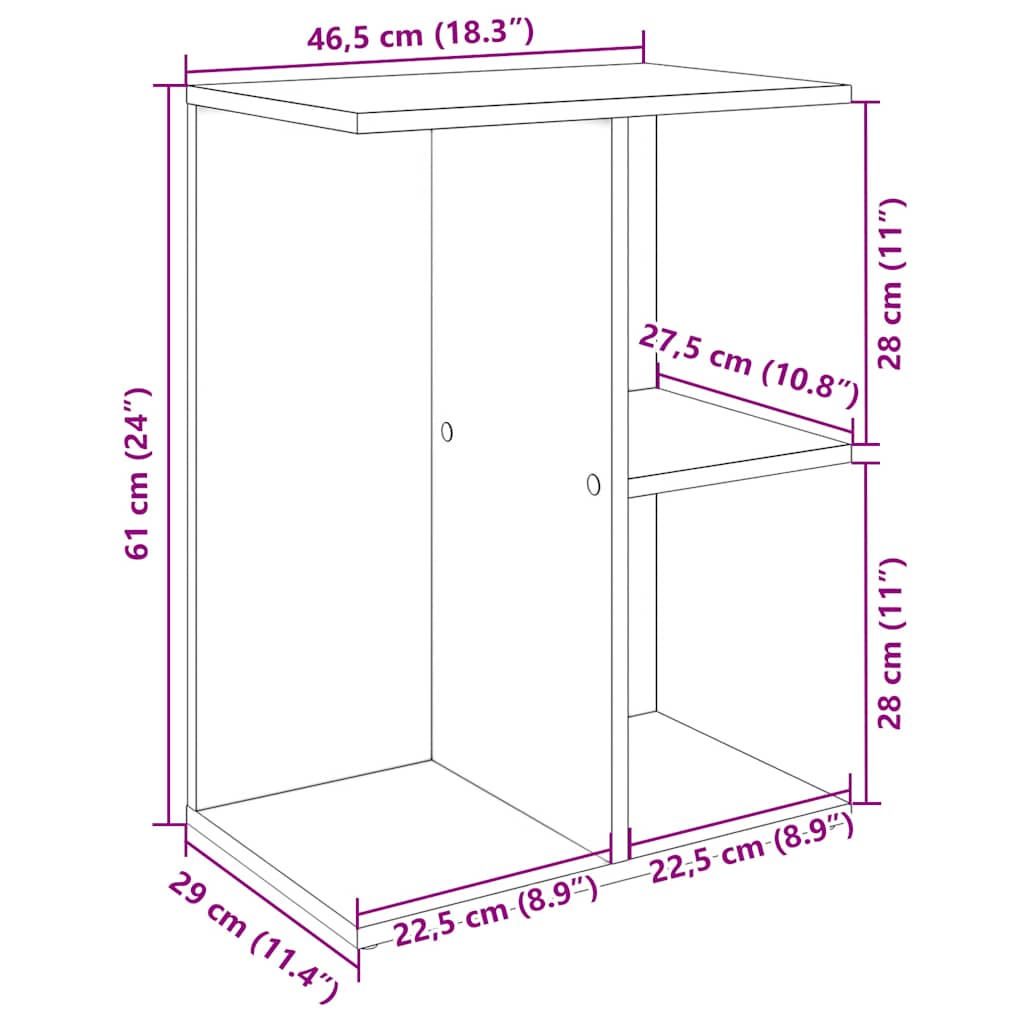 Comodini 2 pz Rovere Sonoma 46,5x29x61 cm in Legno Multistrato