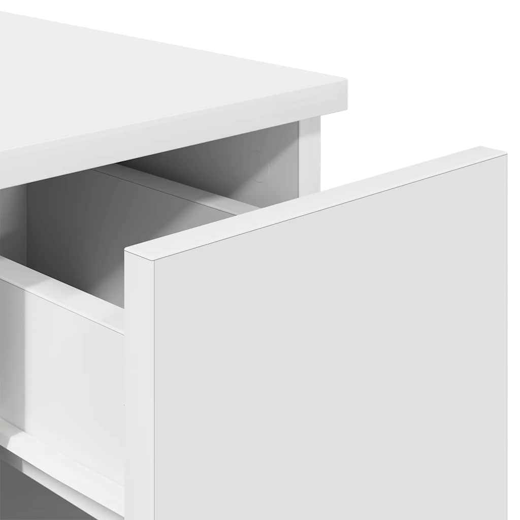 Comodini con Cassetto 2 pz Bianco 20x36x60 cm