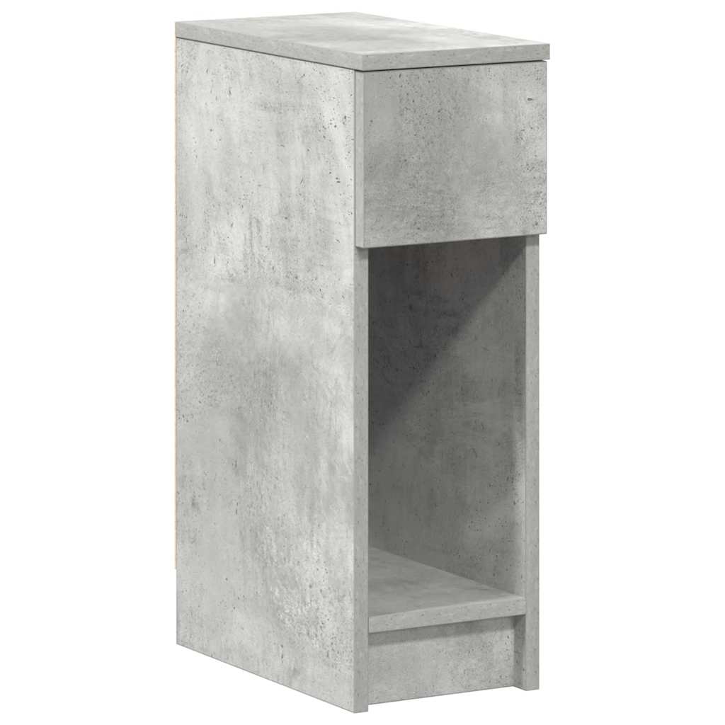 Comodino con Cassetto Grigio Cemento 20x36x60 cm
