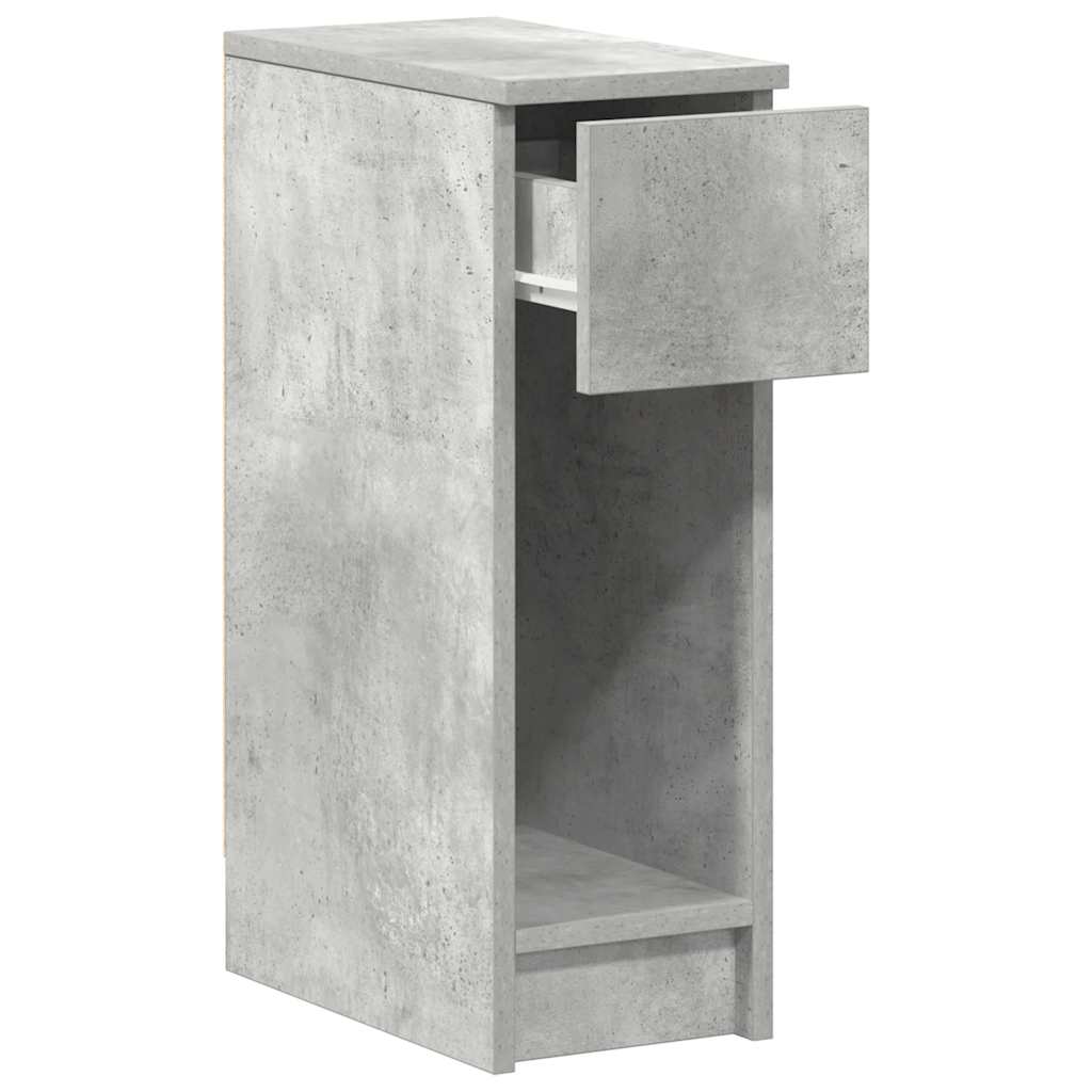 Comodino con Cassetto Grigio Cemento 20x36x60 cm