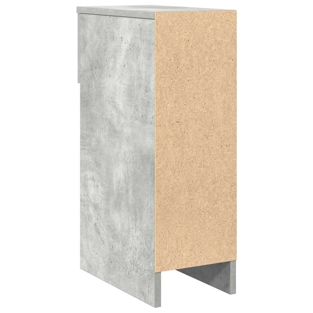 Comodino con Cassetto Grigio Cemento 20x36x60 cm