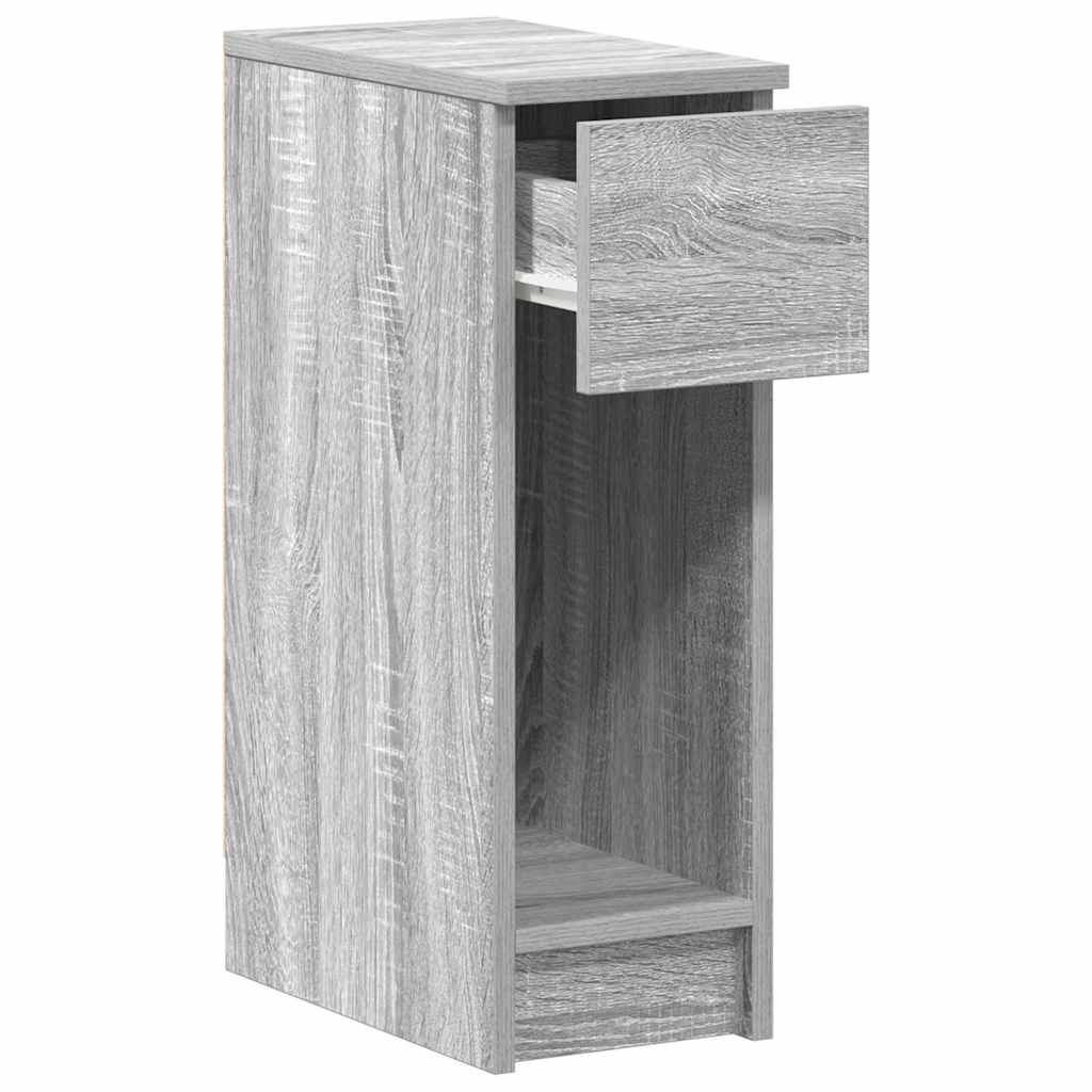 Comodino con Cassetto Grigio Sonoma 20x36x60 cm