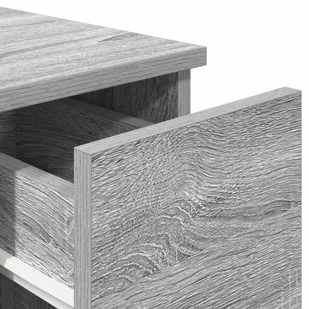 Comodino con Cassetto Grigio Sonoma 20x36x60 cm