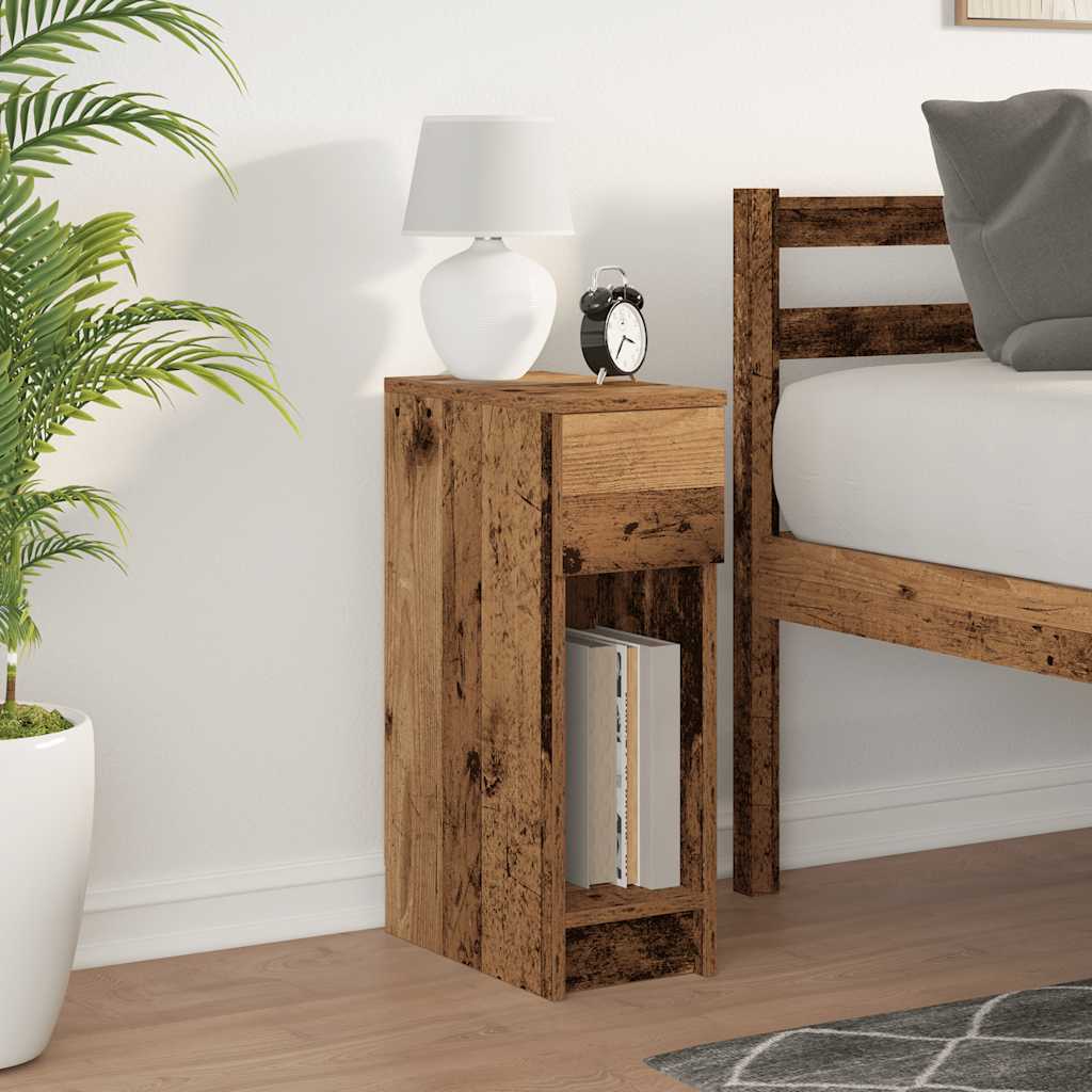 Comodino con Cassetto Legno Antico 20x36x60 cm