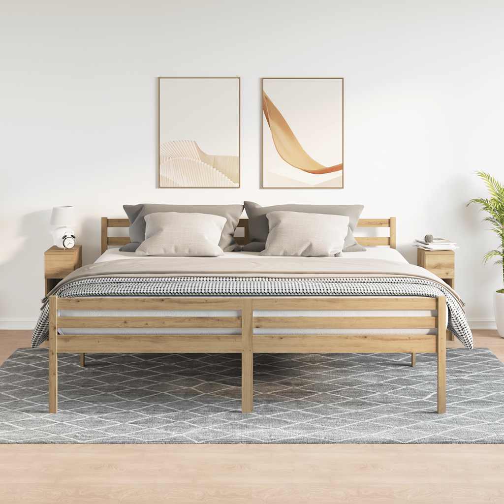 Comodini con Cassetto 2 pz Rovere Artigianale 20x36x60 cm