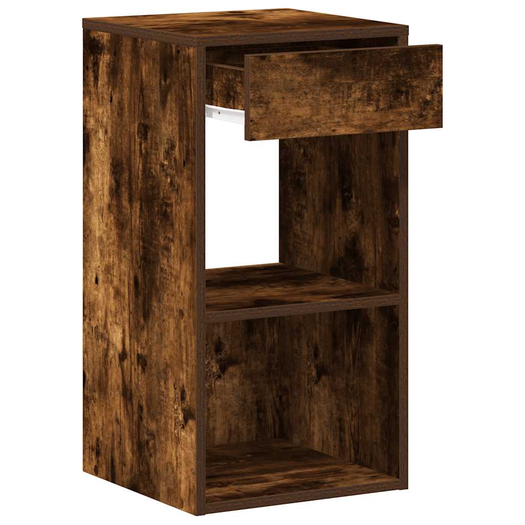 Comodini con Cassetto 2 pz Rovere Fumo 35x34x66,5 cm