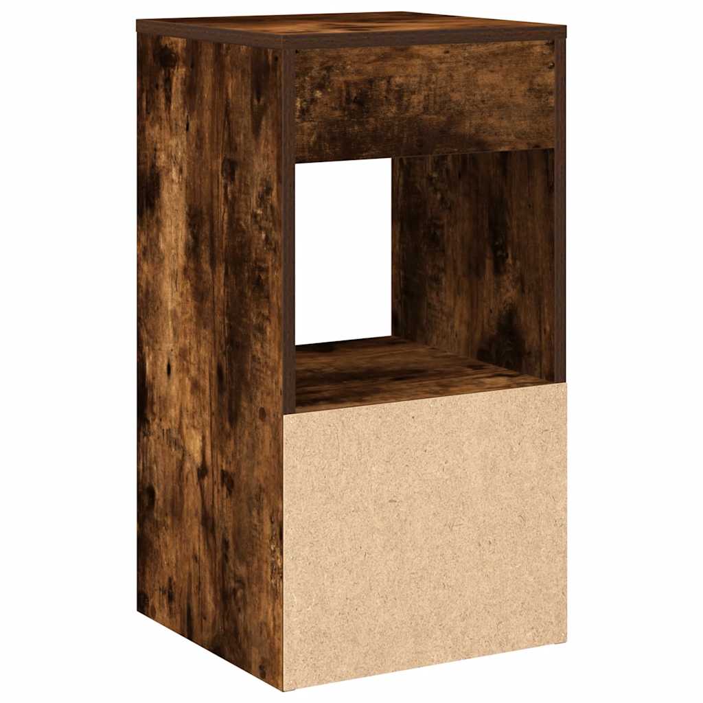 Comodini con Cassetto 2 pz Rovere Fumo 35x34x66,5 cm