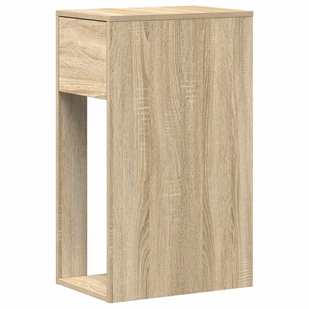 Supporto per Computer a Torre con Cassetto Rovere 30x44x74 cm - homemem39