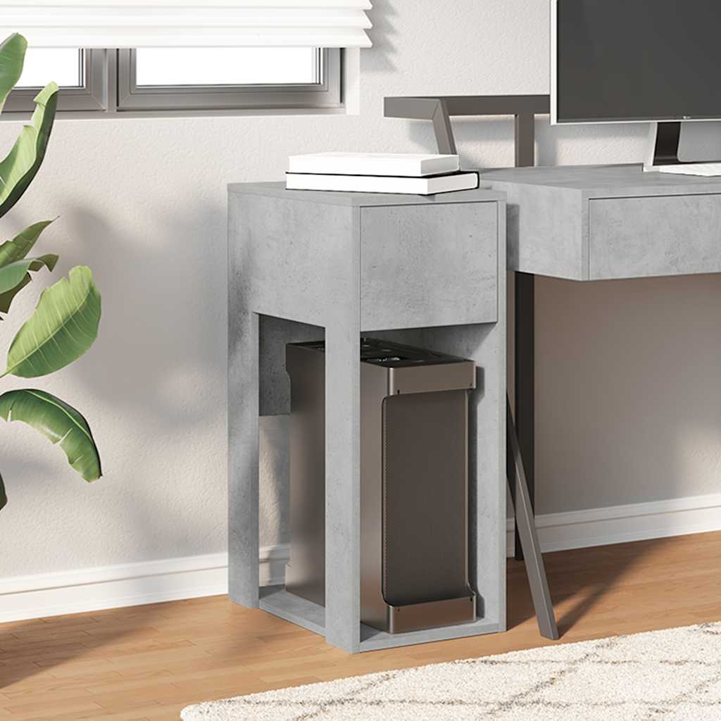 Supporto per Computer a Torre con Cassetto Grigio 30x44x74 cm - homemem39