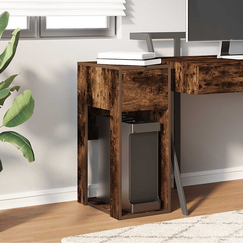 Supporto per Computer a Torre con Cassetto Rovere 30x44x74 cm - homemem39