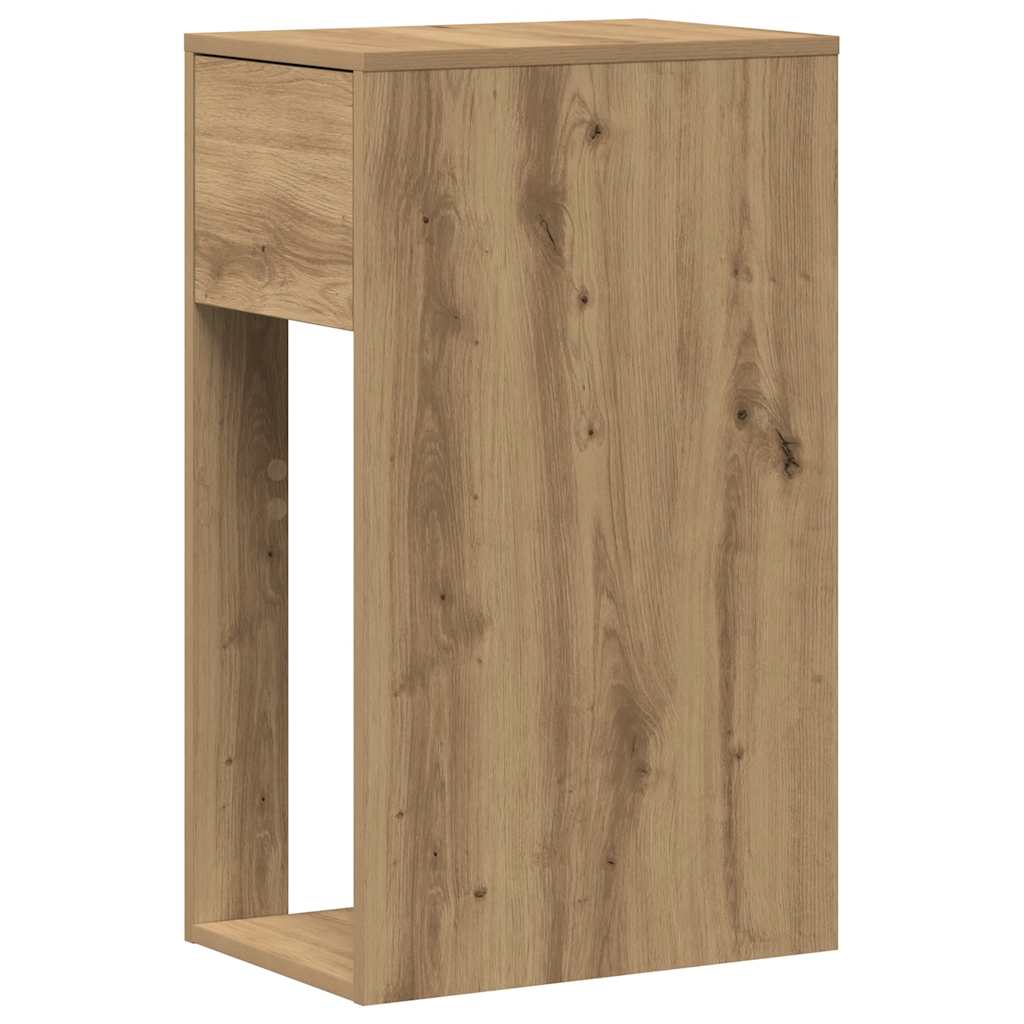 Supporto per Computer a Torre con Cassetto Rovere 30x44x74 cm - homemem39