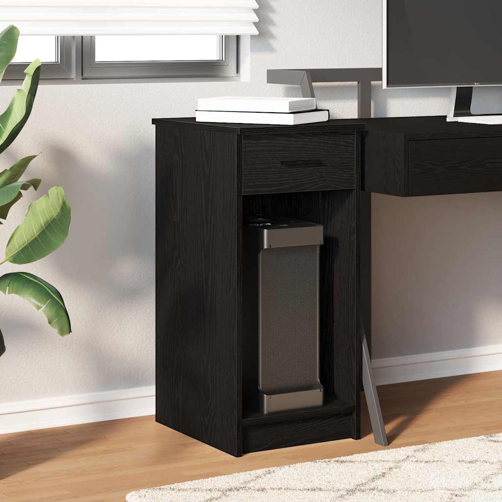 Supporto a Torre per Computer con Cassetto Nero 35x45x77 cm - homemem39