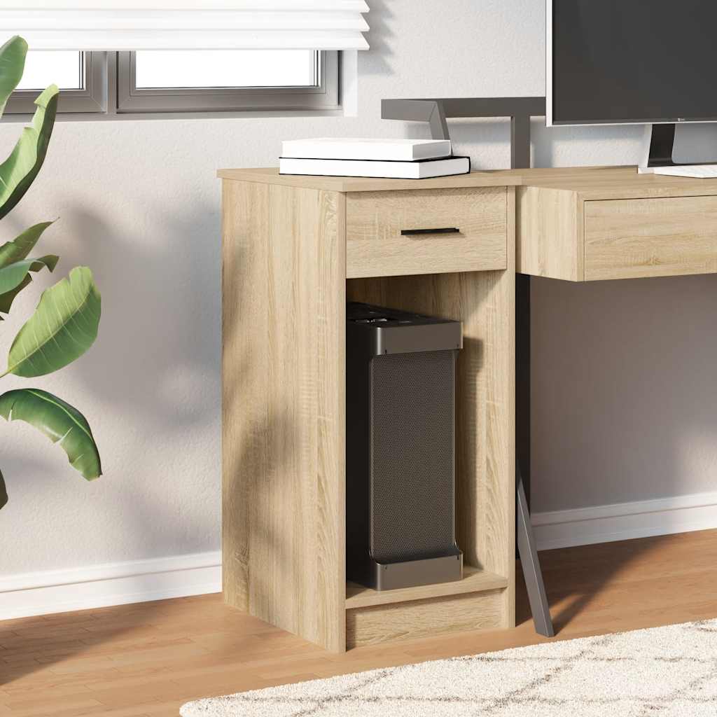 Supporto per Computer a Torre con Cassetto Rovere 35x45x77 cm - homemem39