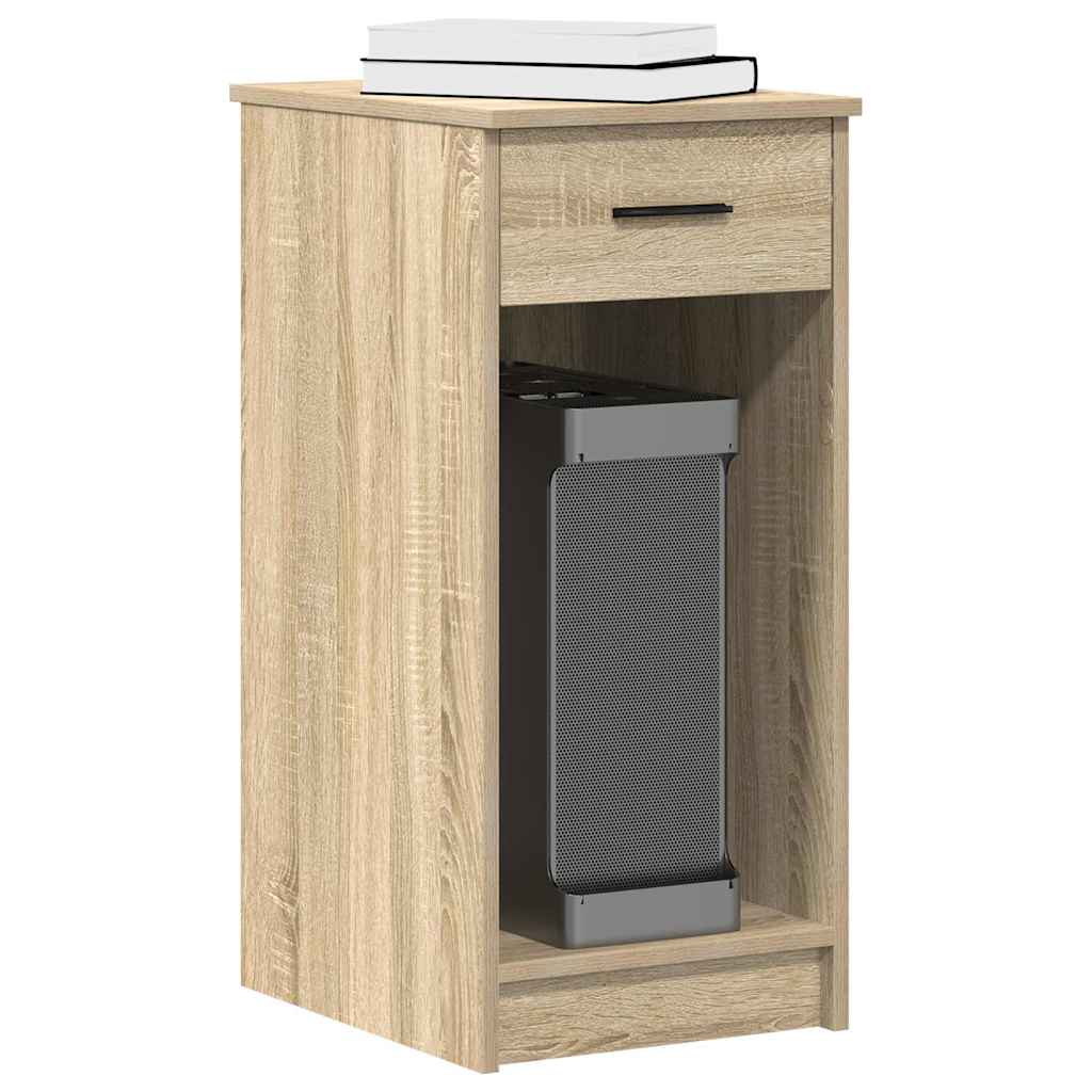 Supporto per Computer a Torre con Cassetto Rovere 35x45x77 cm - homemem39