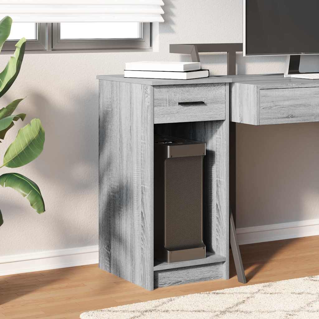 Supporto a Torre per Computer con Cassetto Grigio 35x45x77 cm - homemem39