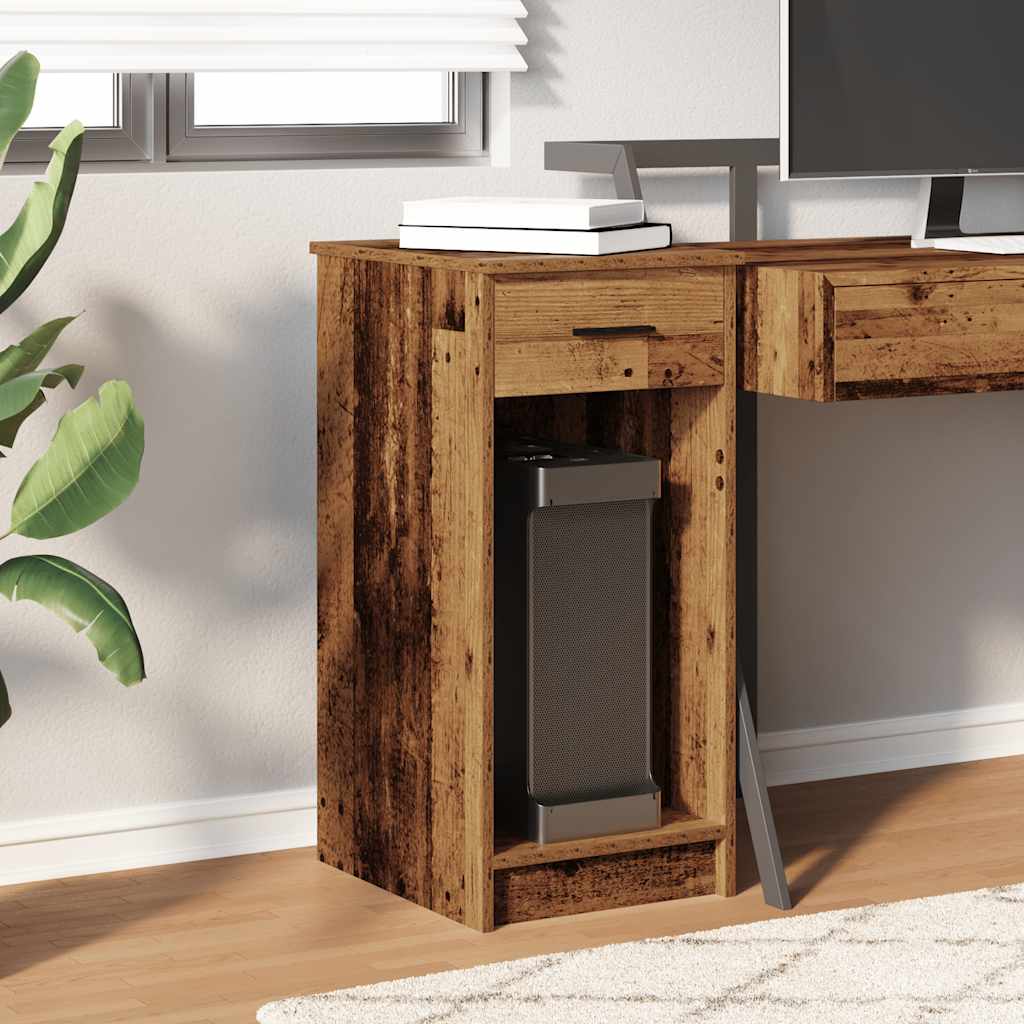 Supporto per Computer a Torre con Cassetto Antico 35x45x77 cm - homemem39