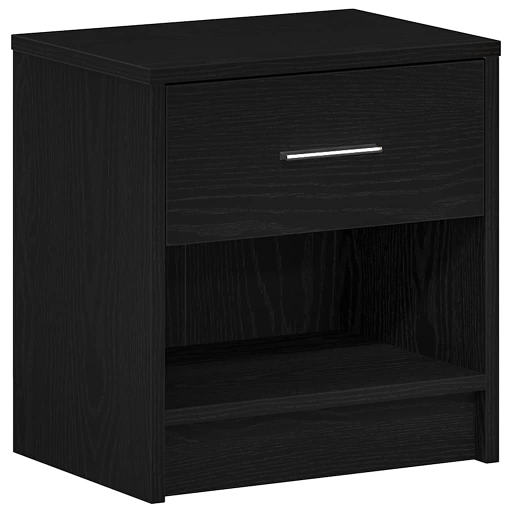 Comodino con Cassetto Nero 39x28x41 cm