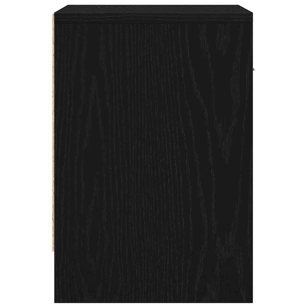 Comodino con Cassetto Nero 39x28x41 cm