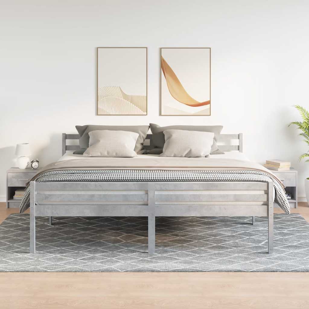Comodini 2 pz con Cassetto Grigio Cemento 39x28x41 cm
