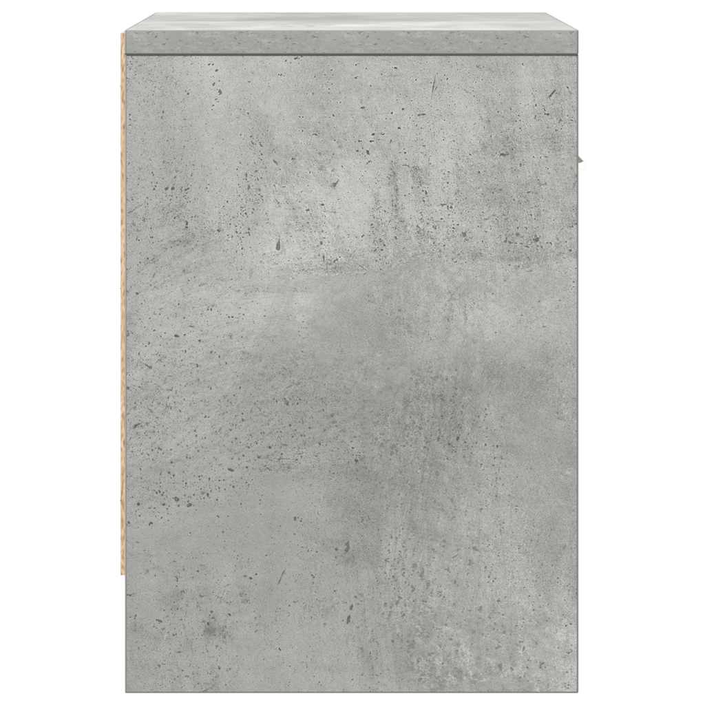 Comodini 2 pz con Cassetto Grigio Cemento 39x28x41 cm