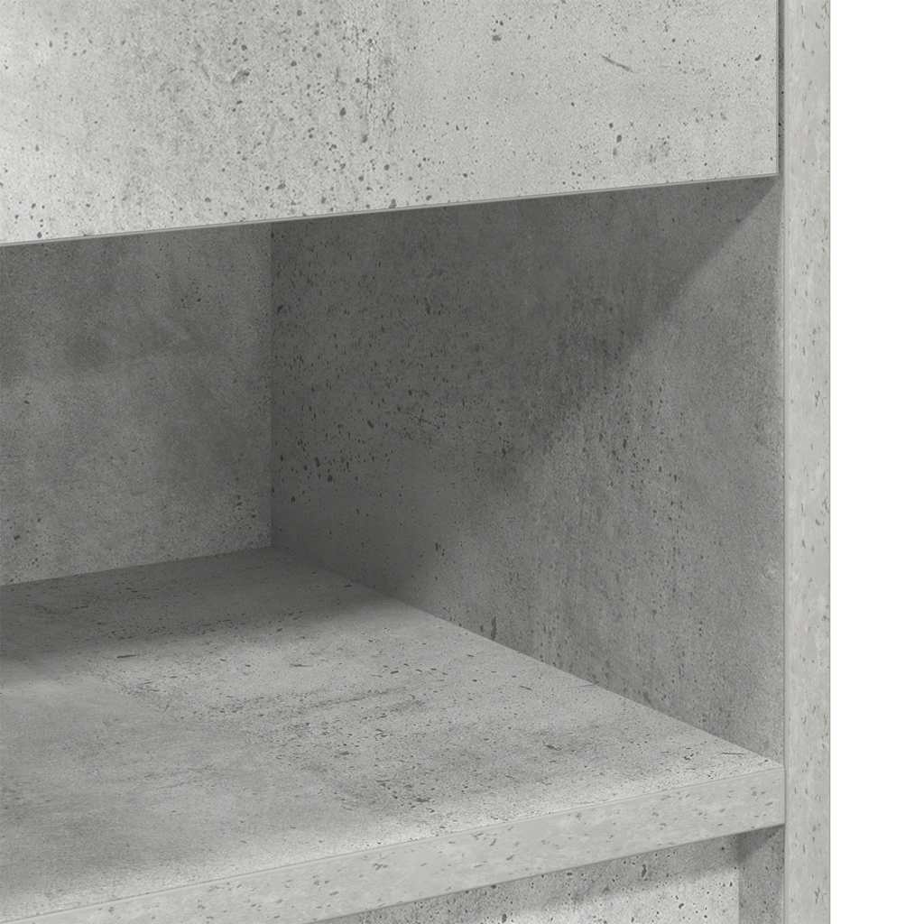 Comodini 2 pz con Cassetto Grigio Cemento 39x28x41 cm