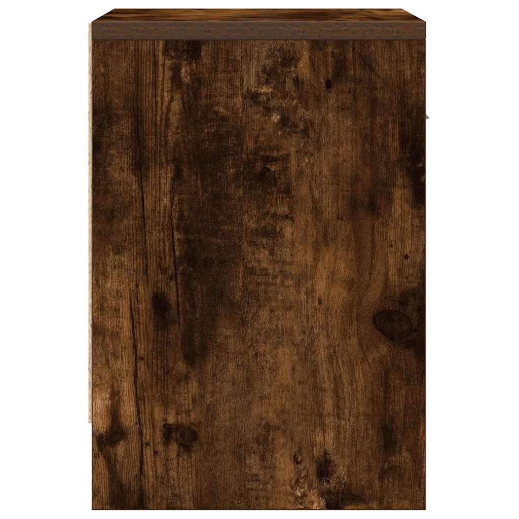 Comodini 2 pz con Cassetto Rovere Fumo 39x28x41 cm