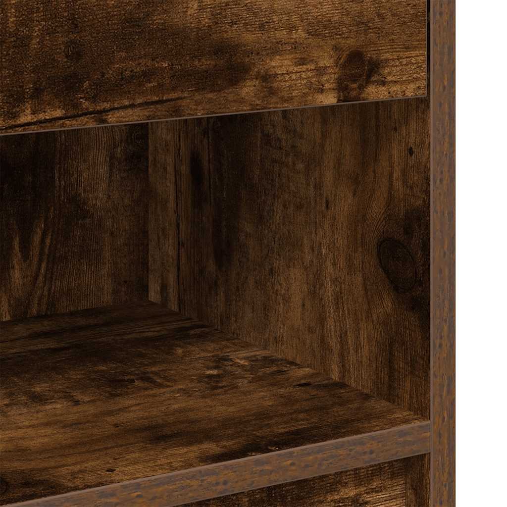 Comodini 2 pz con Cassetto Rovere Fumo 39x28x41 cm
