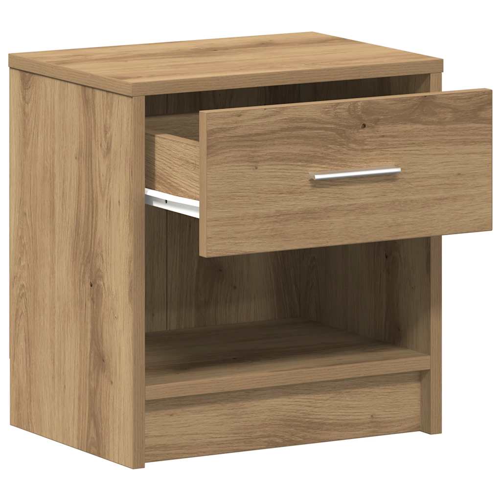 Comodini 2 pz con Cassetto Rovere Artigianale 39x28x41 cm