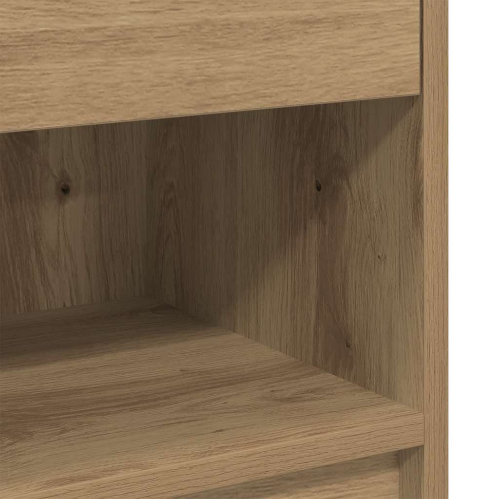 Comodini 2 pz con Cassetto Rovere Artigianale 39x28x41 cm