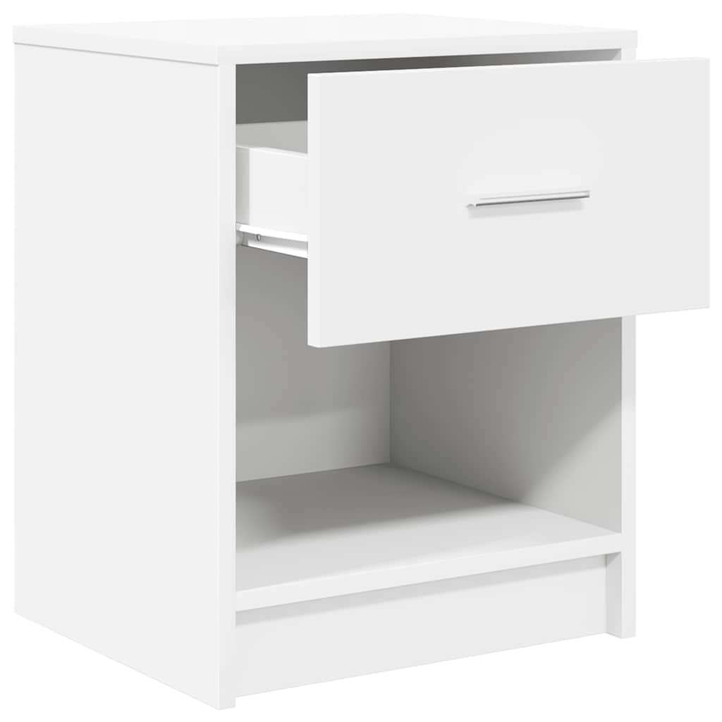 Comodini 2 pz con Cassetto Bianco 40x34x50 cm