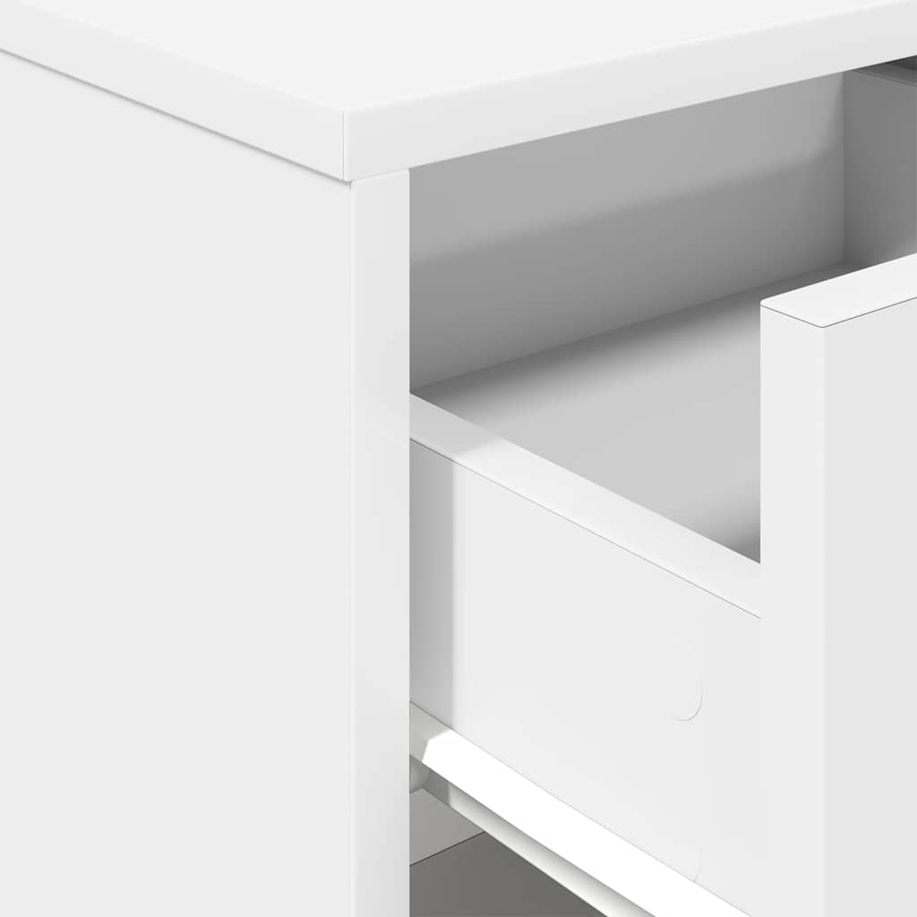 Comodini 2 pz con Cassetto Bianco 40x34x50 cm
