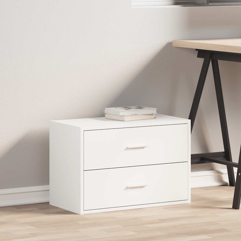 Armadio con 2 Cassetti Bianco 60x31x40 cm in Legno Multistrato