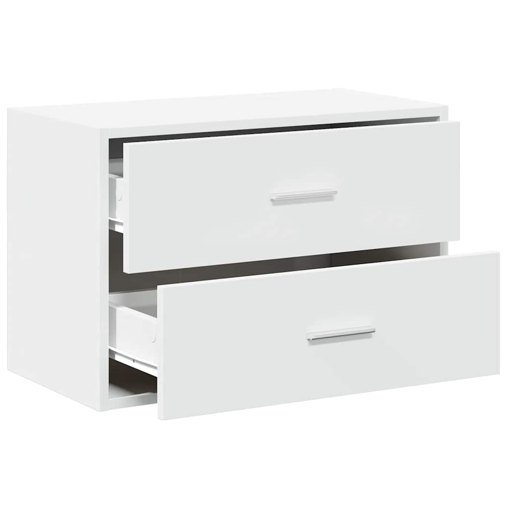 Armadio con 2 Cassetti Bianco 60x31x40 cm in Legno Multistrato