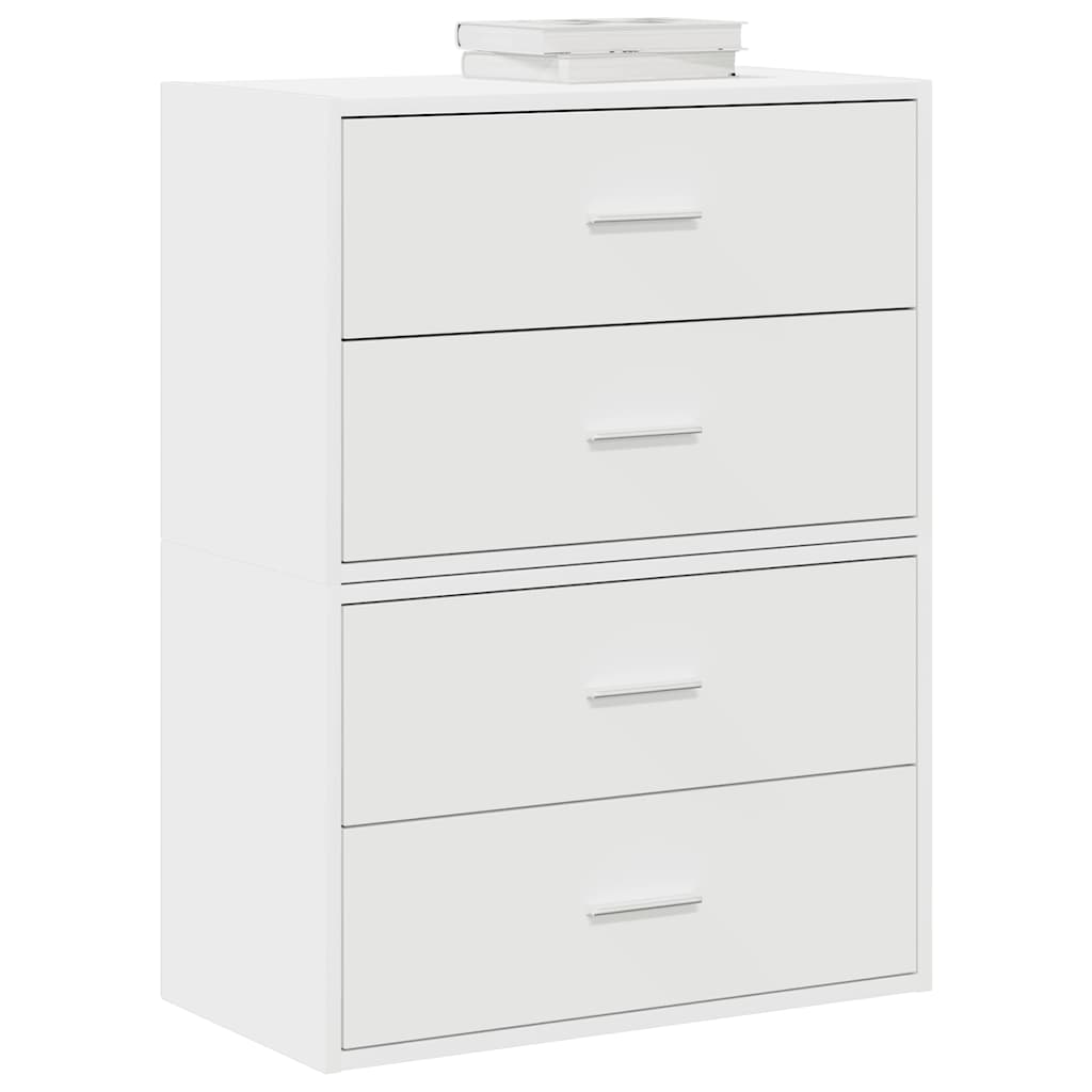 Armadi con 2 Cassetti 2 pz Bianchi 60x31x40cm Legno Multistrato - homemem39