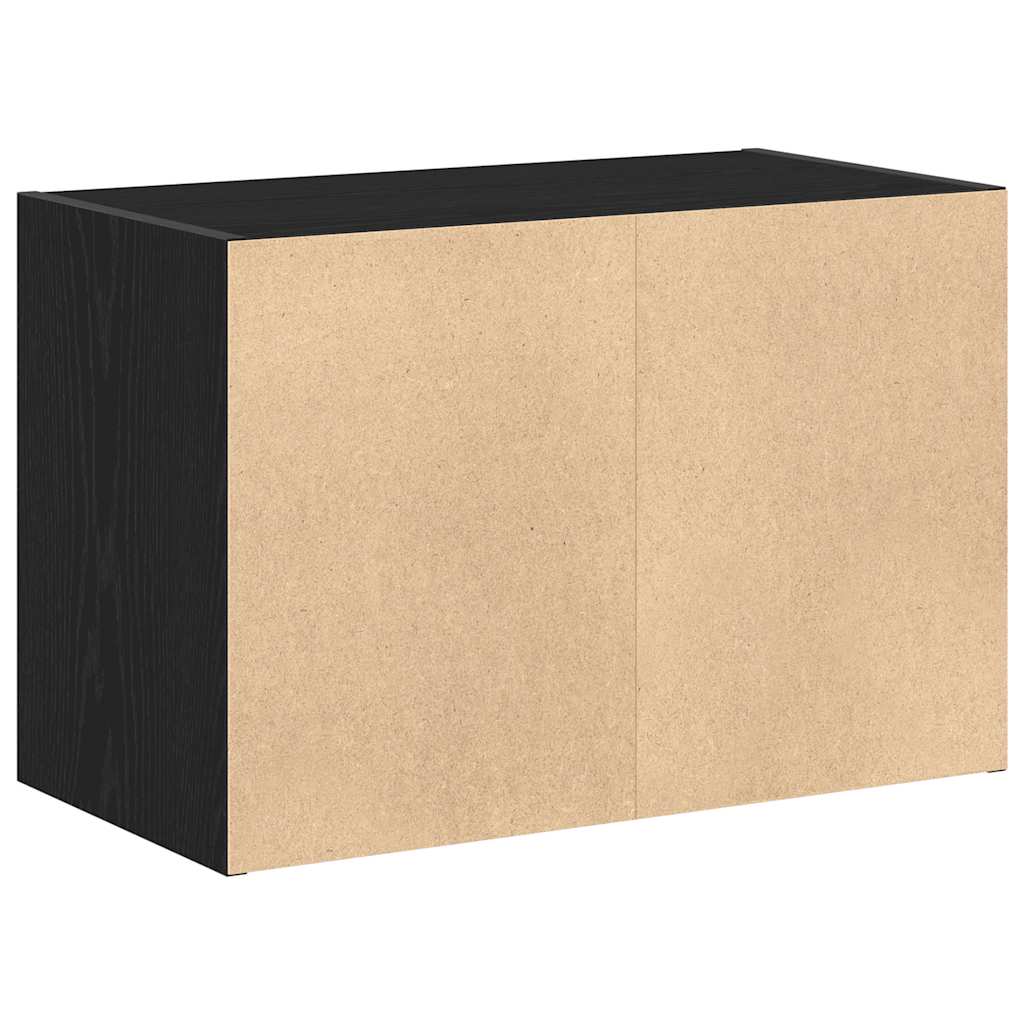 Armadio con 2 Cassetti Rovere Nero 60x31x40 cm in Truciolato