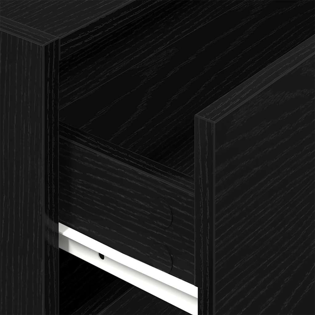 Armadio con 2 Cassetti Rovere Nero 60x31x40 cm in Truciolato